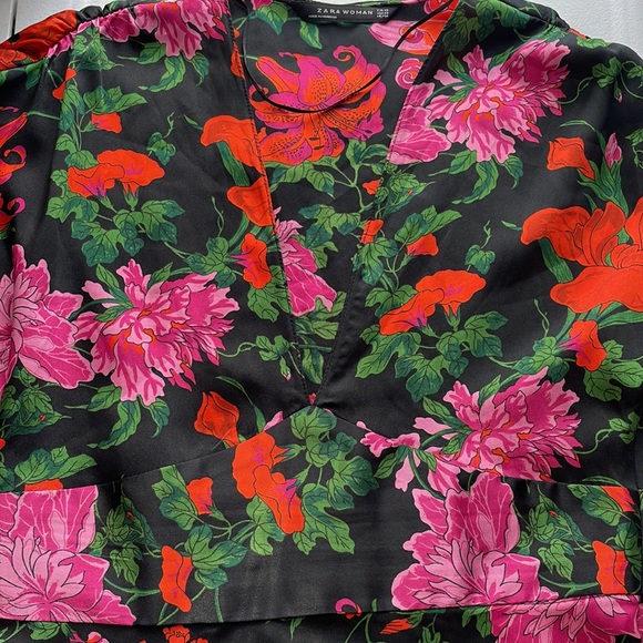 Zara Woman Floral Print Short Sleeve Dress, Size XS - Picture 6 of 7